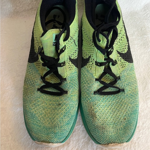 Nike Other - Nike Flyknit Lime Green and Black Running Shoes
